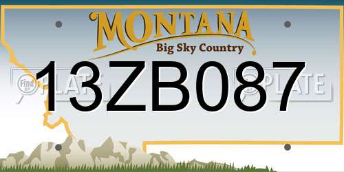 13ZB087 Montana License Plate