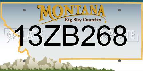 13ZB268 Montana License Plate