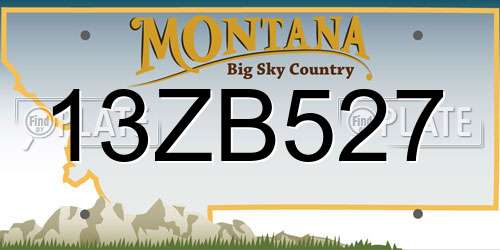 13ZB527 Montana License Plate