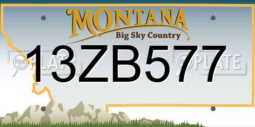 13ZB577 Montana License Plate