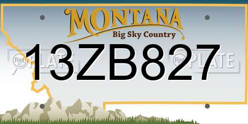 13ZB827 Montana License Plate