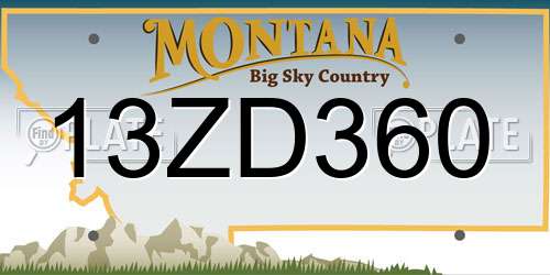 13ZD360 Montana License Plate