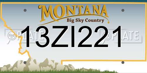 13ZI221 Montana License Plate