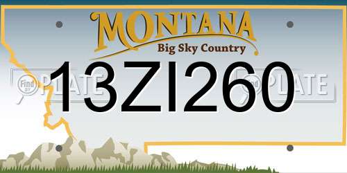 13ZI260 Montana License Plate
