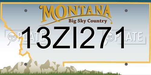 13ZI271 Montana License Plate