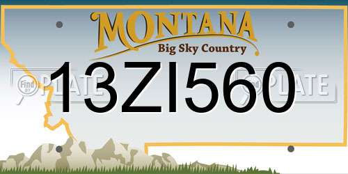 13ZI560 Montana License Plate