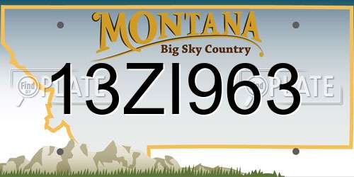 13ZI963 Montana License Plate