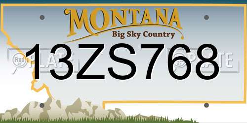 13ZS768 Montana License Plate