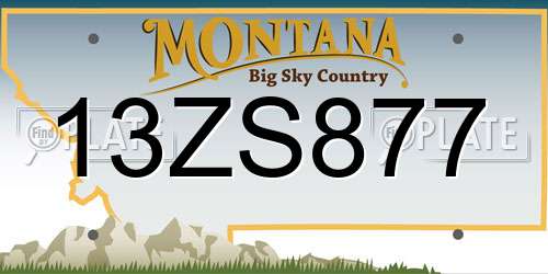 13ZS877 Montana License Plate