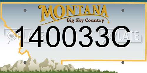 140033C Montana License Plate