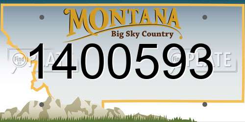 1400593 Montana License Plate