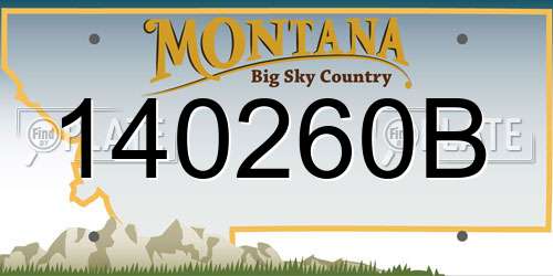 140260B Montana License Plate