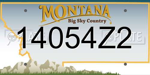 14054Z2 Montana License Plate