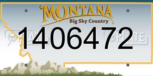 1406472 Montana License Plate