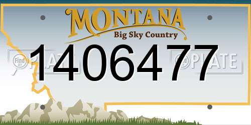 1406477 Montana License Plate