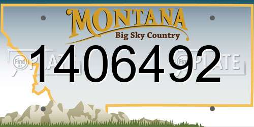1406492 Montana License Plate