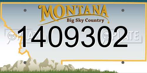 1409302 Montana License Plate
