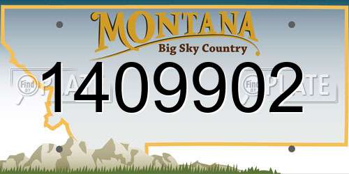 1409902 Montana License Plate