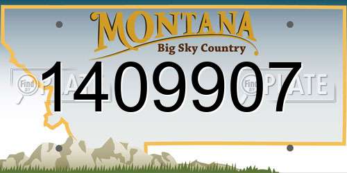 1409907 Montana License Plate