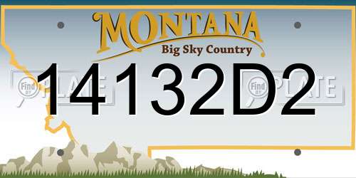 14132D2 Montana License Plate