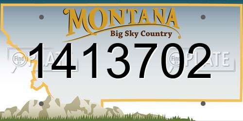 1413702 Montana License Plate
