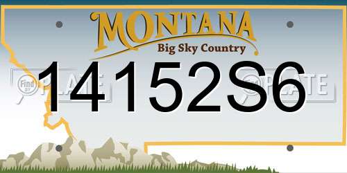 14152S6 Montana License Plate