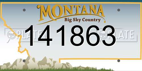 141863 Montana License Plate