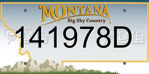 141978D Montana License Plate