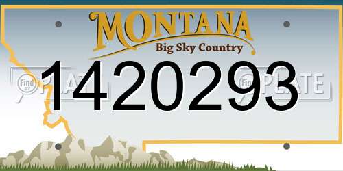 1420293 Montana License Plate