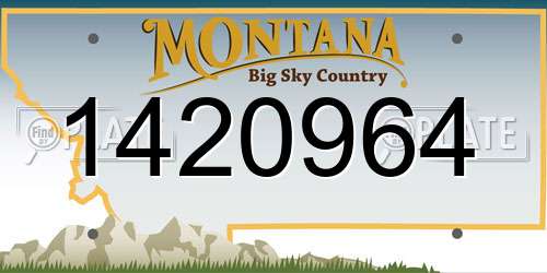1420964 Montana License Plate