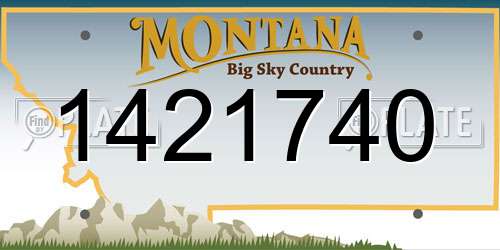 1421740 Montana License Plate