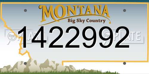 1422992 Montana License Plate