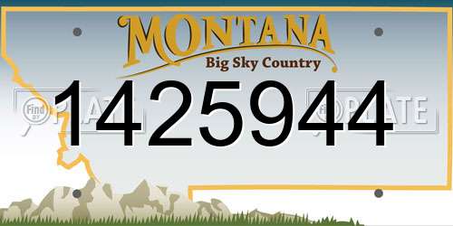 1425944 Montana License Plate
