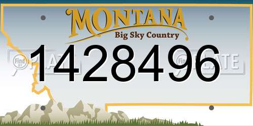 1428496 Montana License Plate