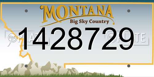 1428729 Montana License Plate