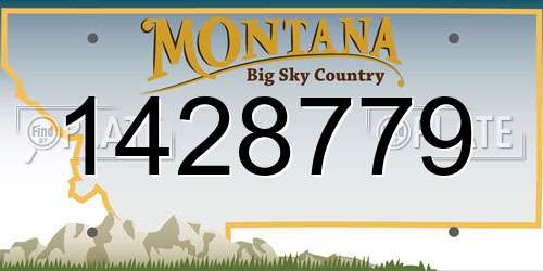 1428779 Montana License Plate