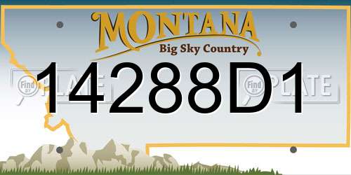 14288D1 Montana License Plate