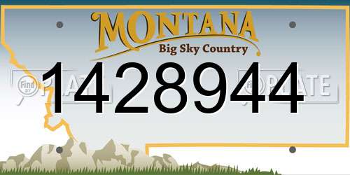 1428944 Montana License Plate