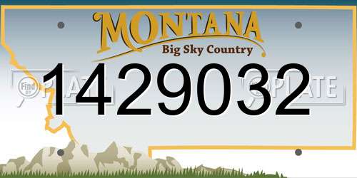 1429032 Montana License Plate