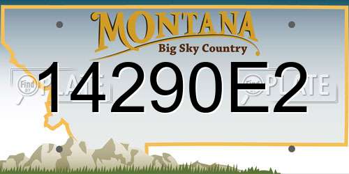 14290E2 Montana License Plate