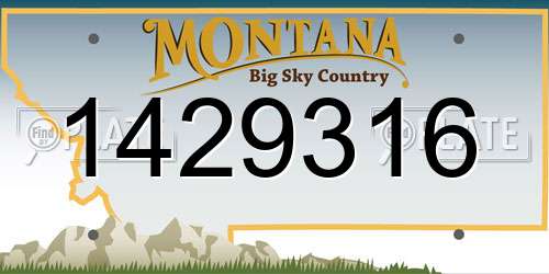 1429316 Montana License Plate