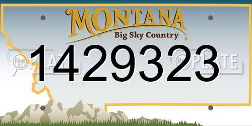 1429323 Montana License Plate