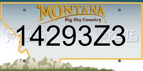 14293Z3 Montana License Plate
