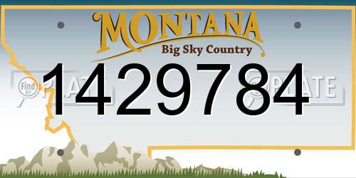 1429784 Montana License Plate