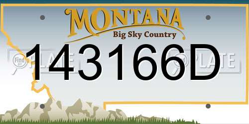 143166D Montana License Plate