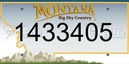 1433405 Montana License Plate