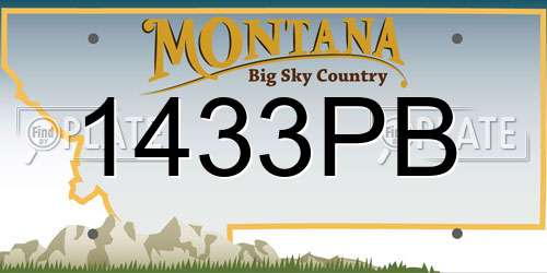 1433PB Montana License Plate