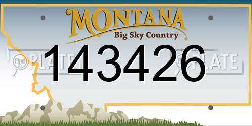 143426 Montana License Plate