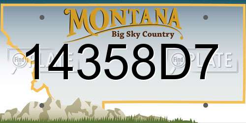 14358D7 Montana License Plate