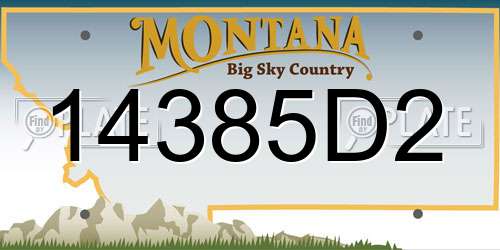 14385D2 Montana License Plate